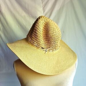 Scala Tan Paper Sunhat with small Suede Ribbon